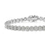.925 Sterling Silver Diamond Cluster Link Bracelet - Size 7.25"