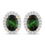 1.92 Carat Green Tourmaline & Diamond 14K Yellow Gold Earrings