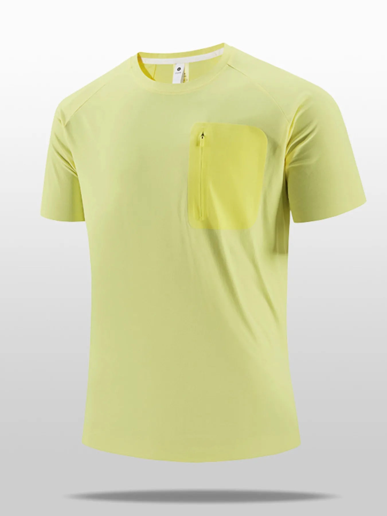 T-shirt à séchage rapide pour hommes grande taille avec poche zippée