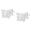 Pendientes de Stud de Diamante Compuesto de Plata Esterlina Elegantes