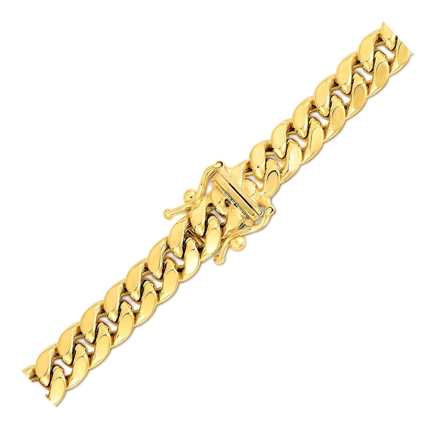14k Yellow Gold Semi Solid Miami Cuban Chain - 6.9mm
