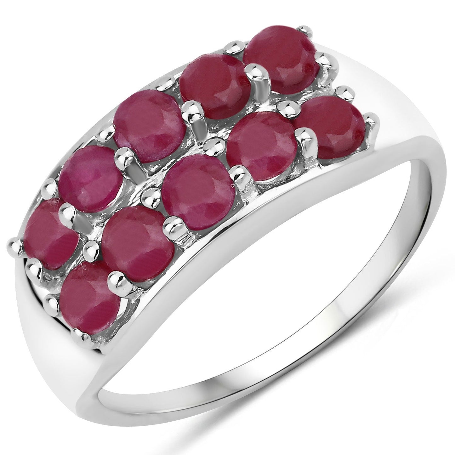 1.30 Carat Genuine Ruby .925 Sterling Silver Engagement Ring
