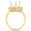 0.48 Carat White Diamond 14K Yellow Gold Semi Mount Engagement Ring