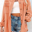 Women Exposed Seam Collared Neck Button Up Jacket