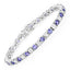 5.44 Carat Genuine Tanzanite and White Diamond Bracelet
