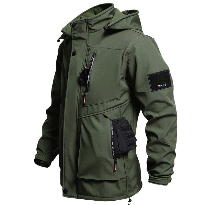 Fleece-Lined Waterproof Jacket Suit for Autumn & Winter
