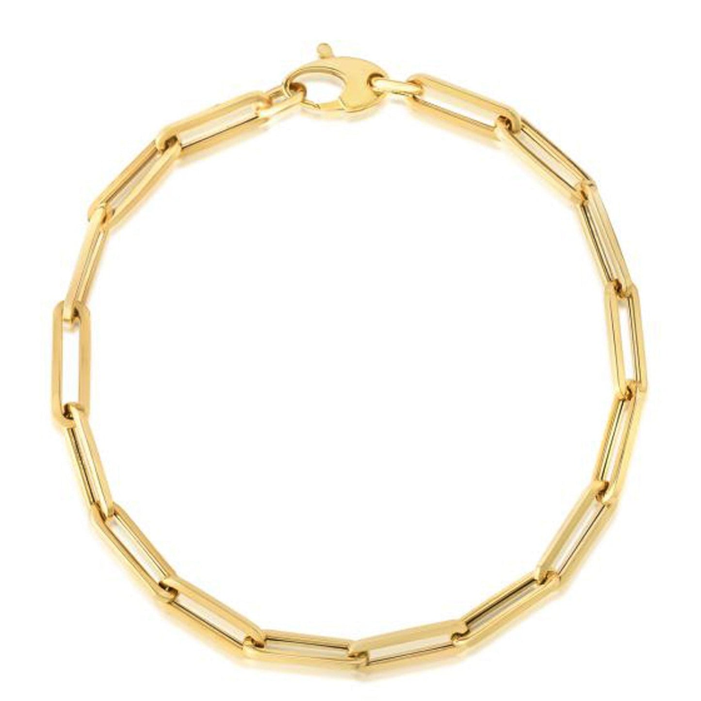 Bracelet en papier clip léger en or jaune 10K (4,20 mm)