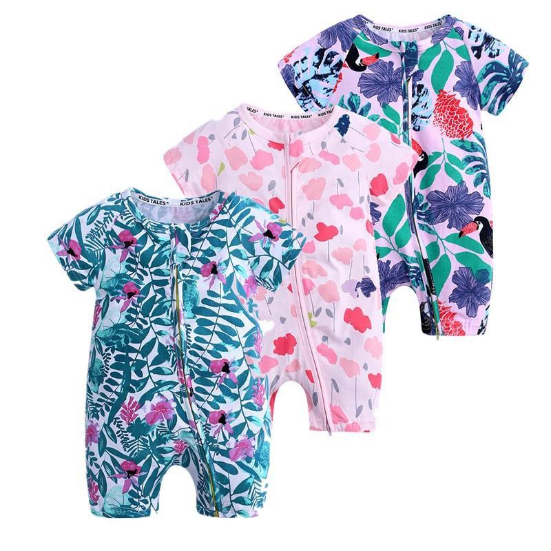 Combinaison à manches courtes à imprimé floral pour nouveau-nés et tout-petits