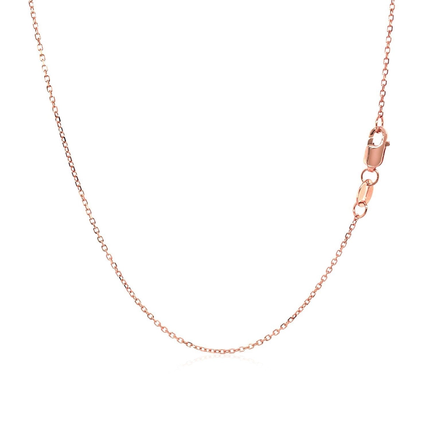 14k Rose Gold Diamond Cut Cable Link Chain - 0.8 mm
