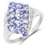 Anillo de Clúster de Tanzanita Genuina de 1.85 Quilates en Plata Esterlina
