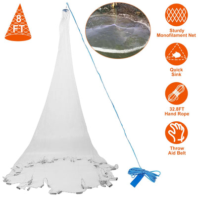 GBruno 8ft Radius Fishing Cast Net