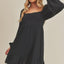 Ruffled Square Neck Balloon Sleeve Mini Dress for Women