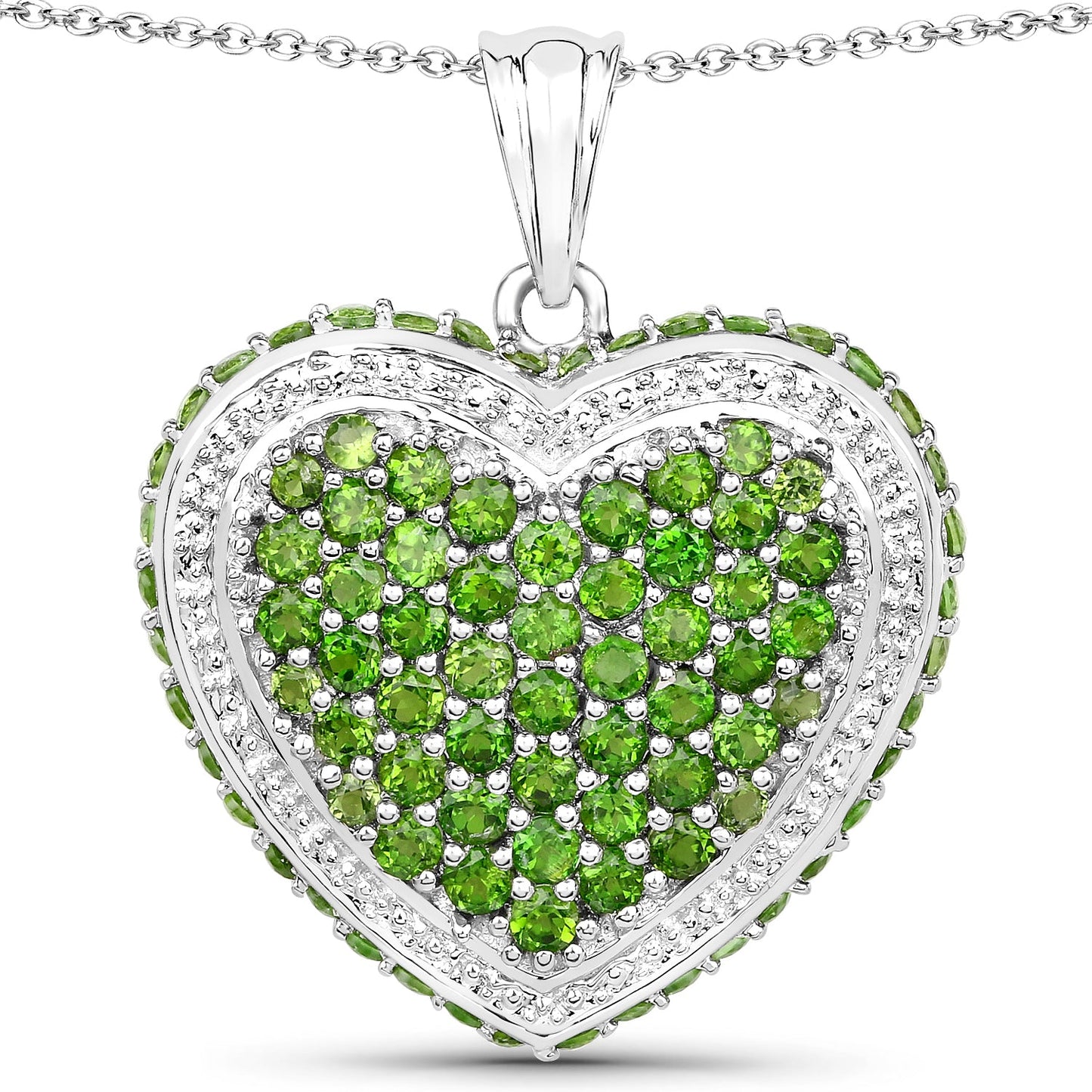 4.62 Carat Genuine Chrome Diopside Sterling Silver Pendant