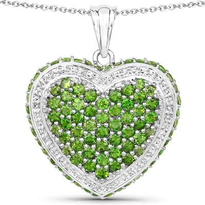 4.62 Carat Genuine Chrome Diopside Sterling Silver Pendant