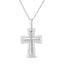 .925 Sterling Silver Diamond Accent Cross Pendant Necklace