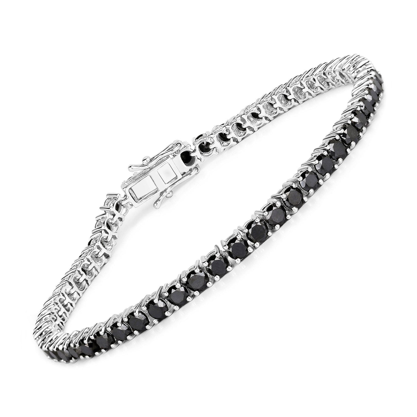 5.40 Carat Genuine Black Diamond Sterling Silver Bracelet