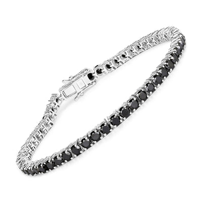 Bracelet en argent sterling avec diamant noir véritable de 5,40 carats