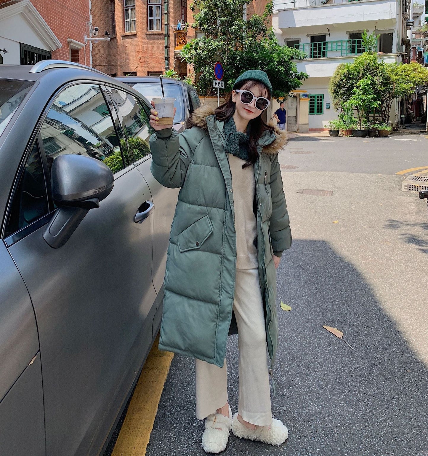 Mid-Length Plus-Size Down Padded Jacket for Women