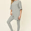 Double Take Full Size Round Neck T-Shirt and Leggings Set