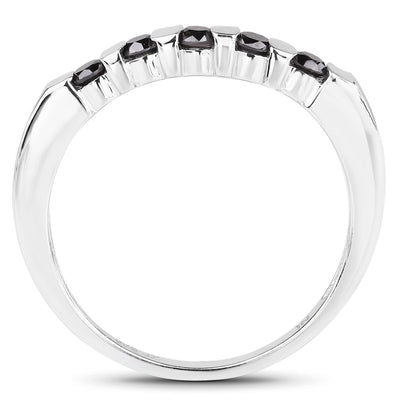 0.50 Carat Genuine Black Diamond Sterling Silver Ring