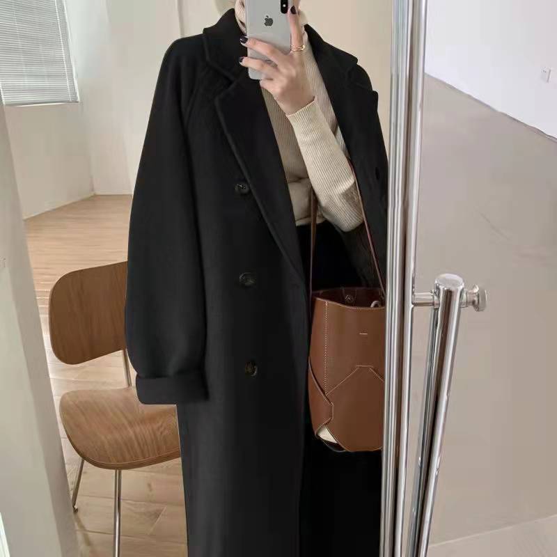 Manteau en laine mi-long pour femmes pour l'automne et l'hiver