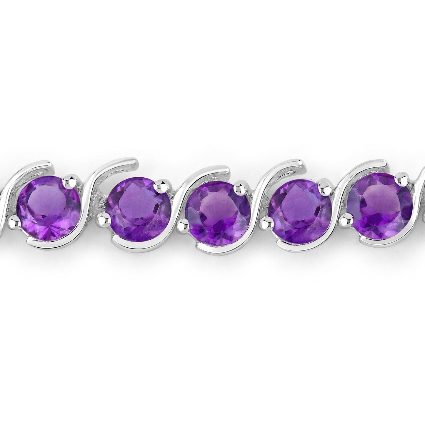 Bracelet en argent sterling avec améthyste véritable de 2,64 carats