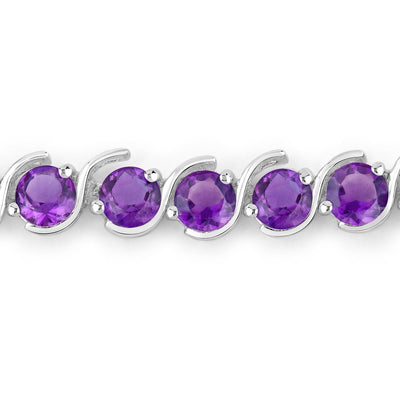 2.64 Carat Genuine Amethyst Sterling Silver Bracelet