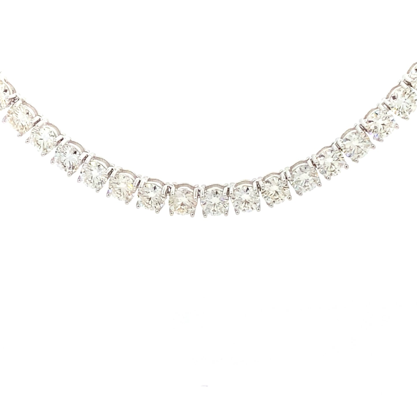 45.00ct Moissanite Tennis Necklace in Sterling Silver