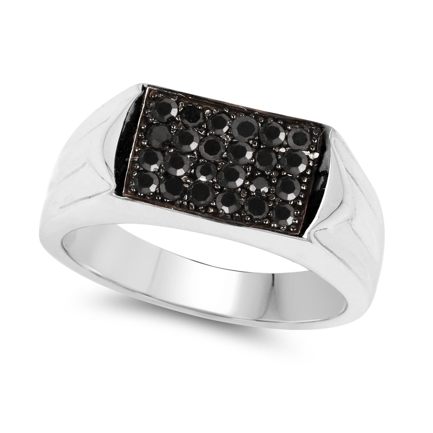 Bague de fiançailles en argent sterling avec diamant noir véritable de 0,42 carat
