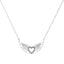 Collar de colgante en forma de corazón con alas de hada y diamantes en pavé de plata esterlina .925