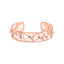 14K Rose Gold Diamond & Pink Tourmaline Open Cuff Bangle - 7"