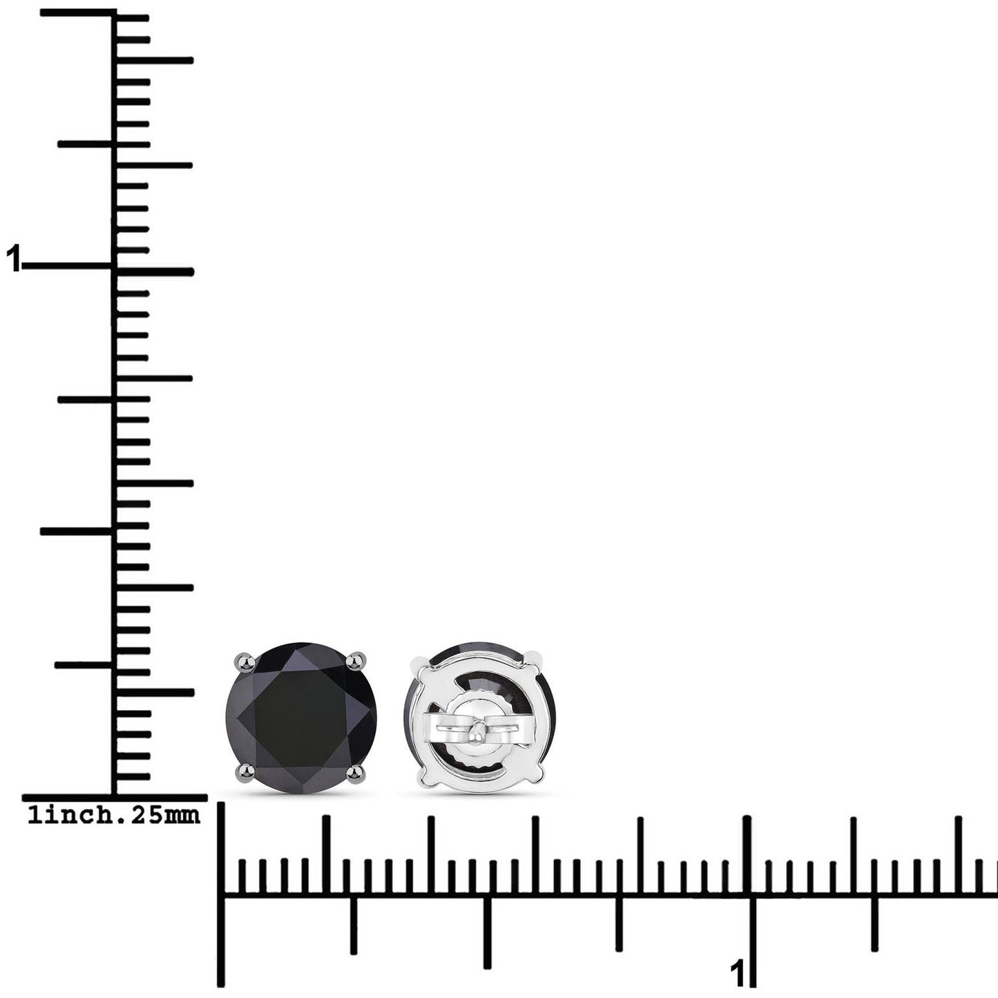 Pendientes de diamante negro genuino de 4.91 quilates en oro blanco de 14K