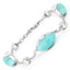 29.70 Carat Genuine Amazonite & White Agate Sterling Silver Bracelet