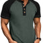T-shirt Henley Raglan Color Block pour homme