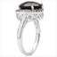 Anillo de Plata Esterlina con Cuarzo Ahumado de 4.12 Quilates y Acentos de Diamante