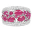 3.89 Carat Genuine Ruby and White Zircon Sterling Silver Ring