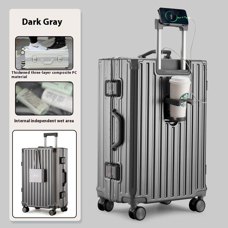 Large Capacity Travel Aluminum Frame Carry-On Luggage