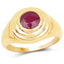 Bague en Argent Sterling Plaquée Or Jaune 14K avec Rubis Naturel de 1,65 Carat
