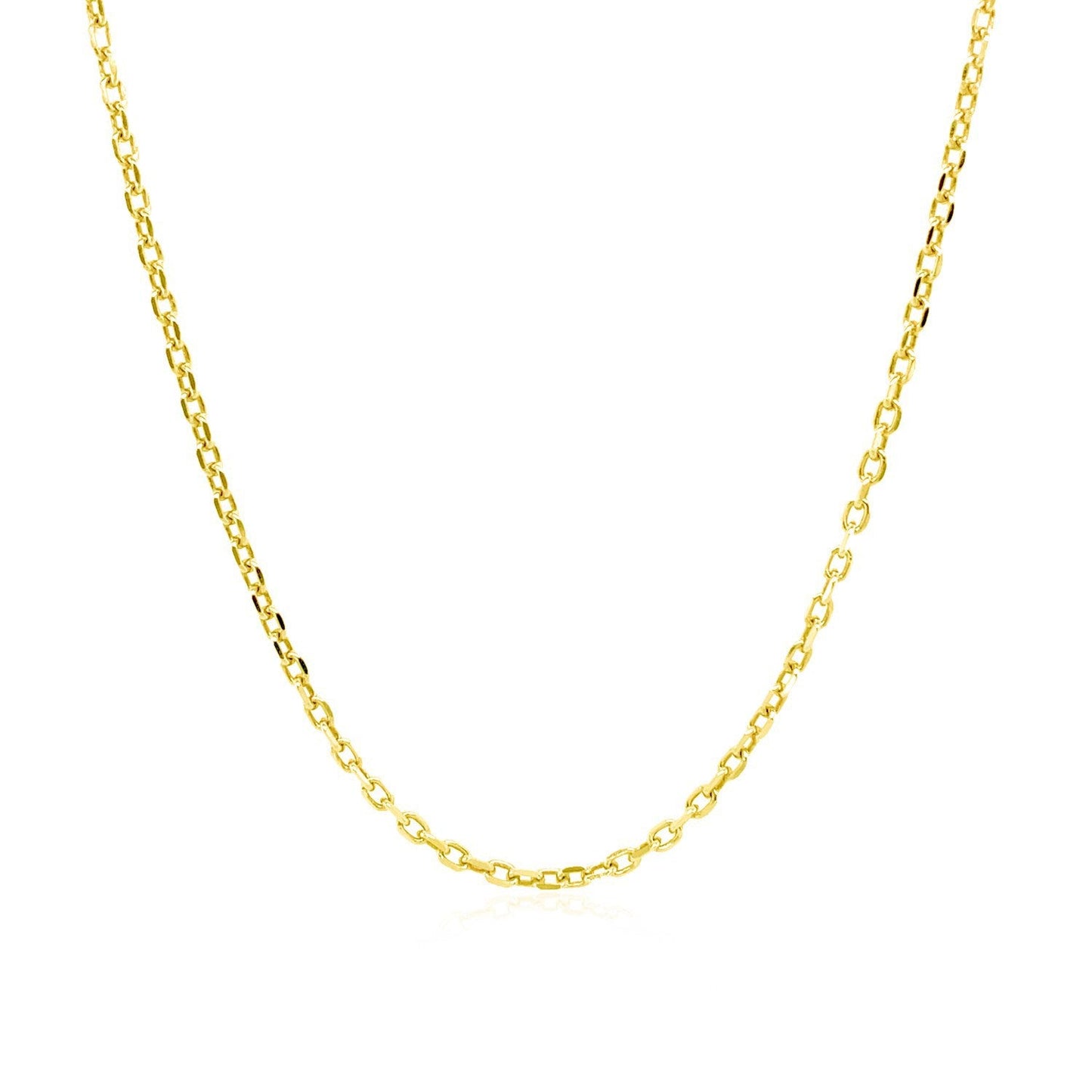 14k Yellow Gold Diamond Cut Cable Link Chain - 1.50 mm