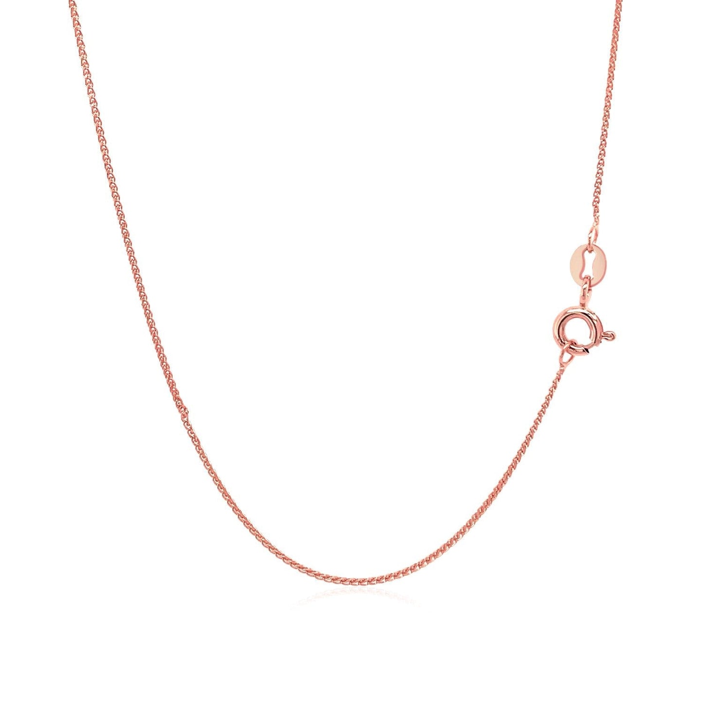 Chaîne en or rose 14k à maillons en blé coupés en diamant - 0,6 mm