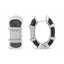 Boucles d'oreilles créoles huggie en argent sterling plaqué or blanc 18K avec diamants