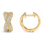 Pendientes de aro huggie de diamantes en oro amarillo de 14 quilates