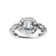Anillo de Compromiso Halo de Diamantes en Oro Blanco de 14K - Talla 7