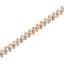 Bracelet de tennis en argent sterling plaqué or rose 14KT avec diamants en S