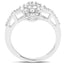 Bague de fiançailles en argent sterling avec diamant blanc véritable de 0,55 carat
