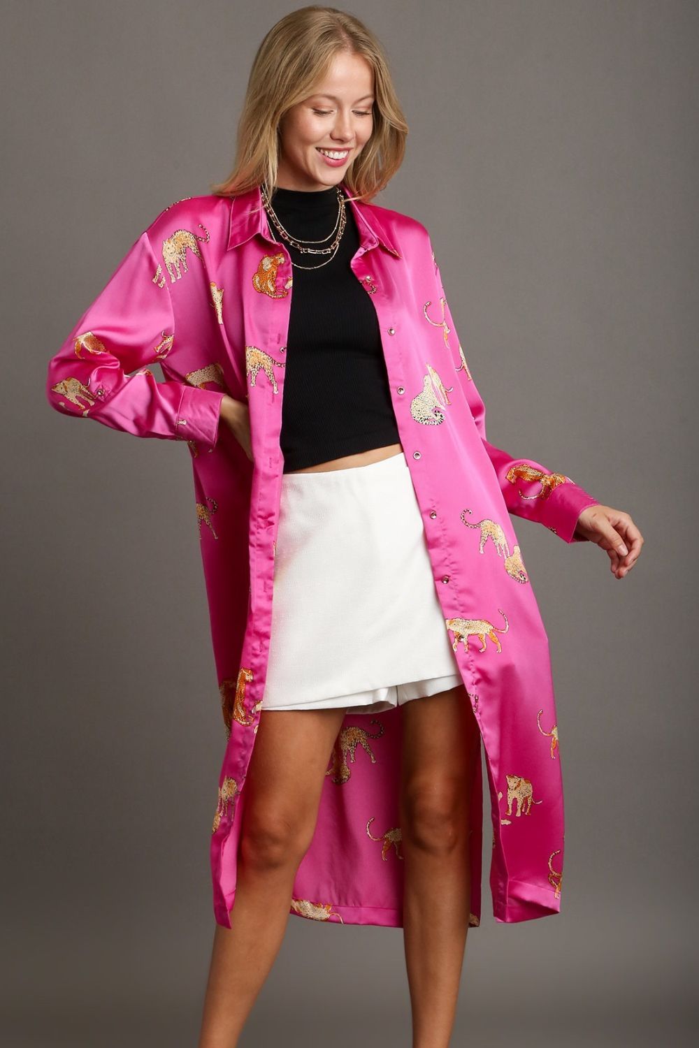 Robe midi à imprimé animal audacieux pour femmes grandes tailles