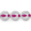 Bracelet en rubis et diamants blancs de 1,65 carat en argent sterling