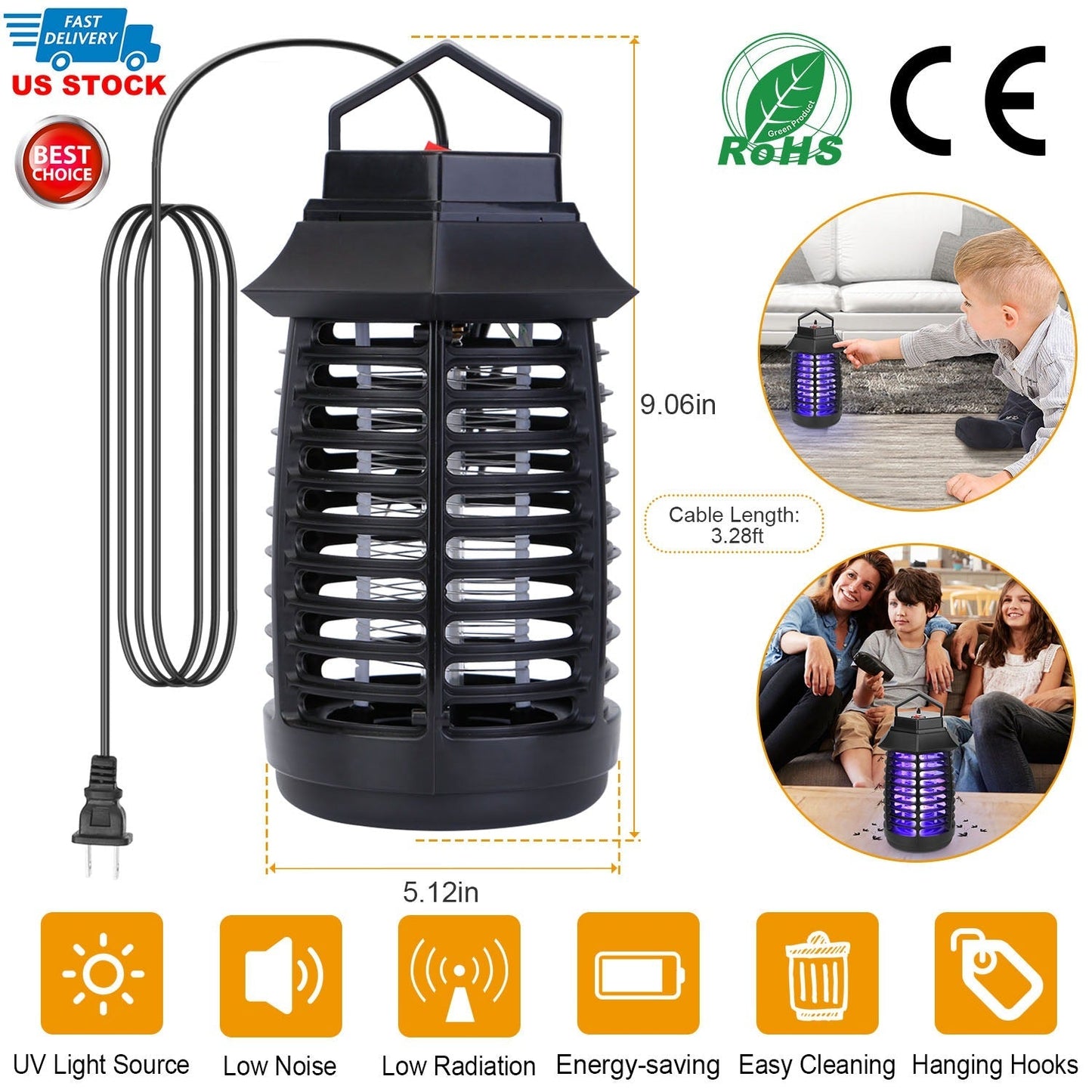 LJG Electric UV Mosquito Killer Lamp - Safe & Effective Insect Trap