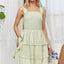 Summer Smocked Ruffled Wide Strap Mini Dress