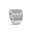 Bague Bypass en Or Blanc 10K avec Diamants de 2 1/2 Cttw - Taille 7